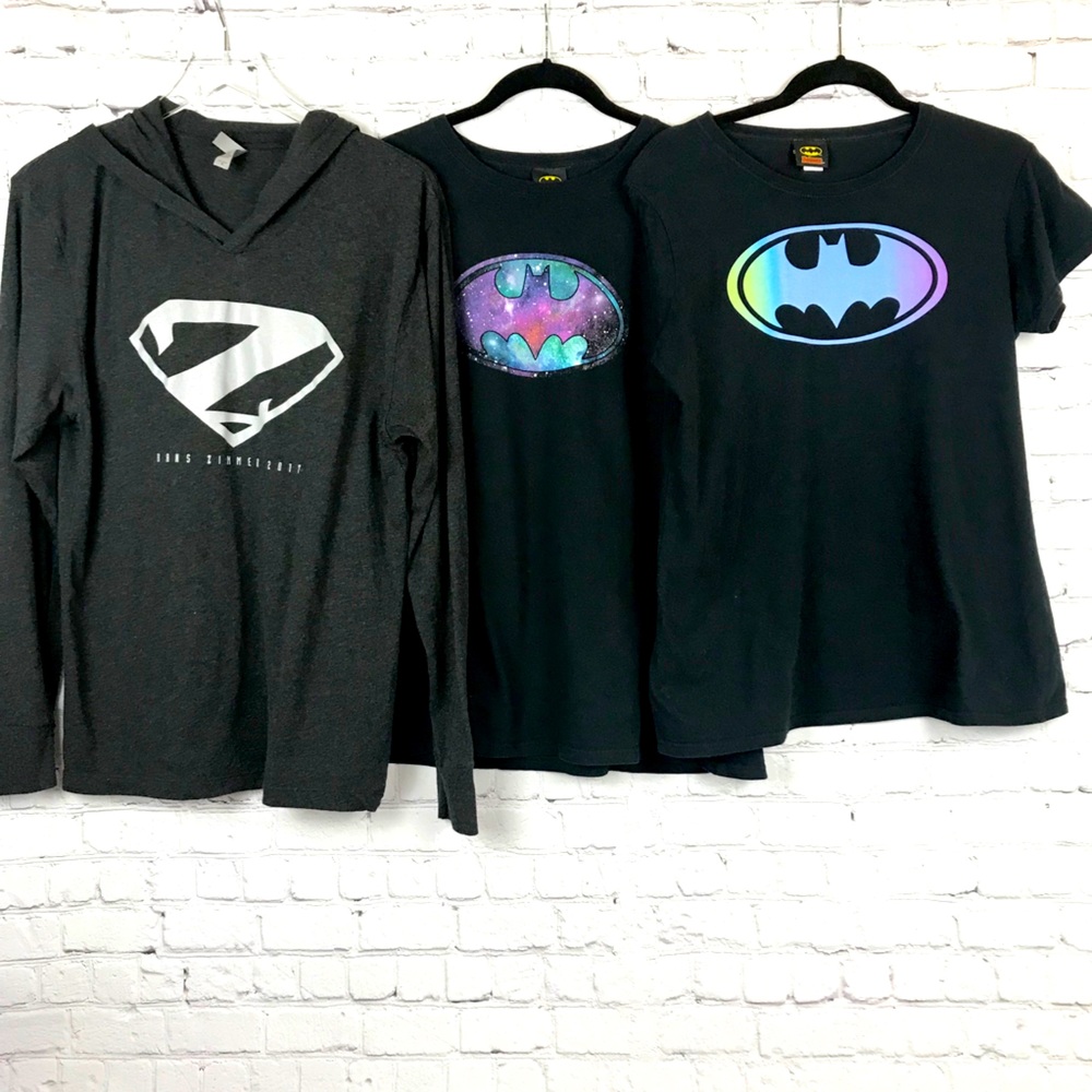 Batman Tees + Hoodie Sweatshirt Bundle M